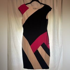 Maggy London black, pink, and white cocktail dress